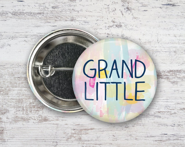 Grand Little Sister Pastel Watercolor Sorority Pinback  Button