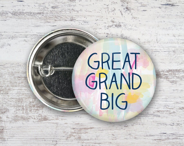 Great Grand Big Sister Pastel Watercolor Sorority Pinback  Button