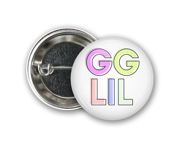 Great Grand Little Sister Pastel Letters Outline  Button Sorority  Button