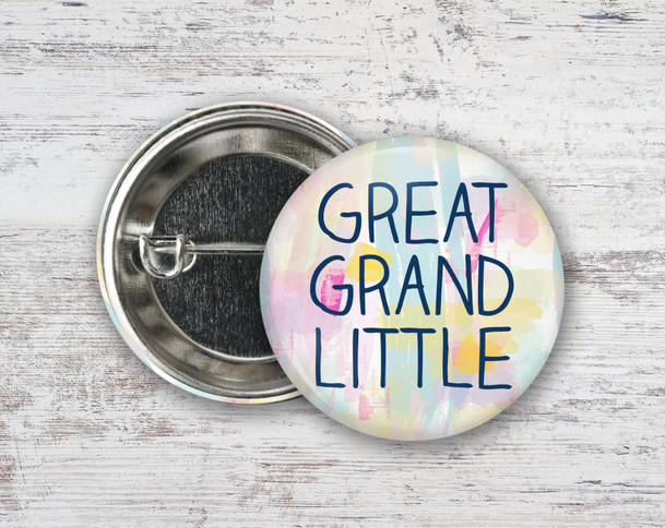 Great Grand Little Sister Pastel Watercolor Sorority Pinback  Button