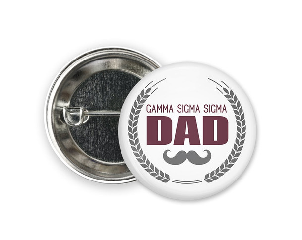 GSS Gamma Sigma Sigma Dad Stache  Button