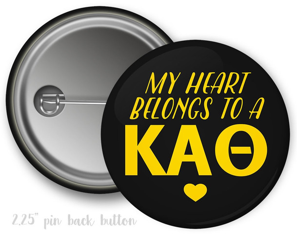 KAO Kappa Alpha Theta Heart Belongs Button