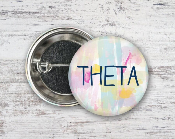  KAO Kappa Alpha Theta Pastel Watercolor  Greek Pinback Sorority  Button 