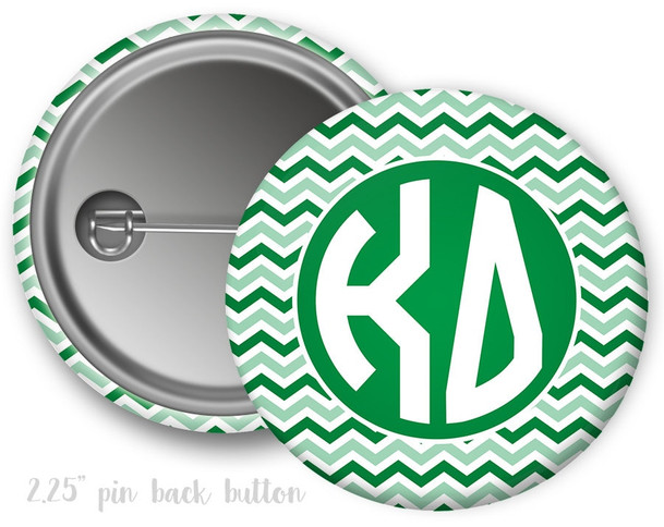 KD Kappa Delta Chevron Monogram Button