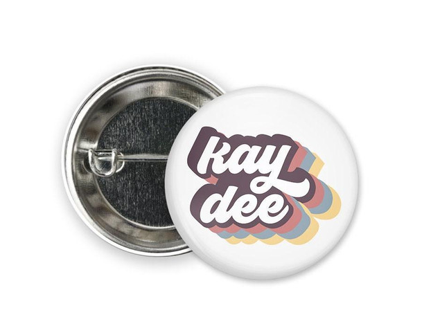  KD Kappa Delta Retro Script Button 