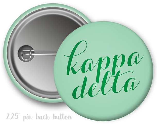 KD Kappa Delta Script Button