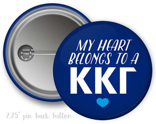 KKG Kappa Kappa Gamma Heart Belongs Button