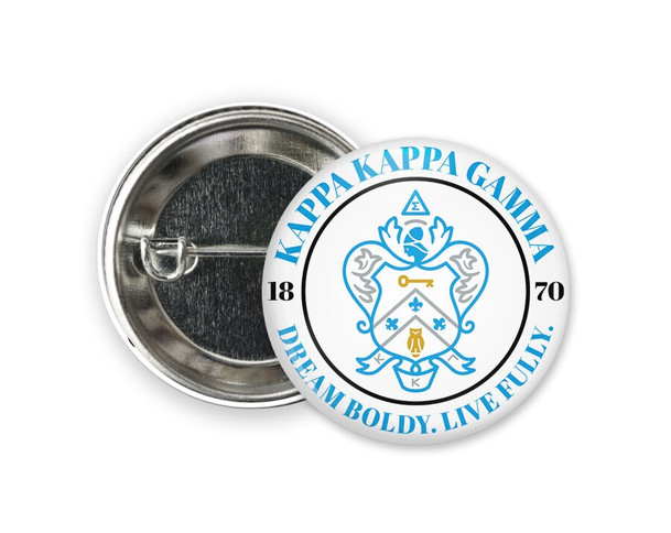 KKG Kappa Kappa Gamma Seal  Greek Pinback Sorority  Button