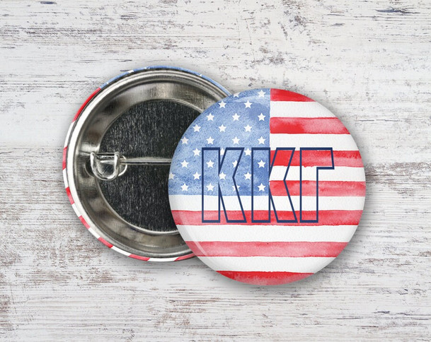 KKG Kappa Kappa Gamma Watercolor Flag  Greek Pinback Sorority  Button