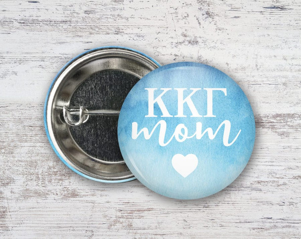 KKG Kappa Kappa Gamma Watercolor Mom Heart Button
