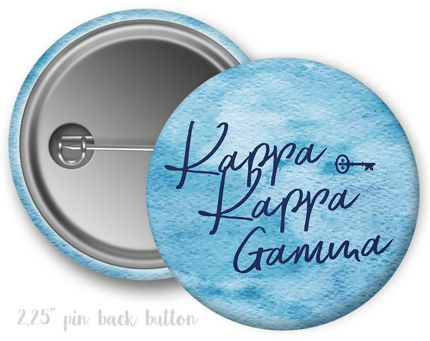 KKG Kappa Kappa Gamma Watercolor Script Button