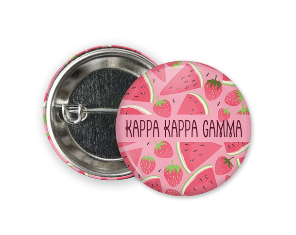 KKG Kappa Kappa Gamma Watermelon and Strawberry Button