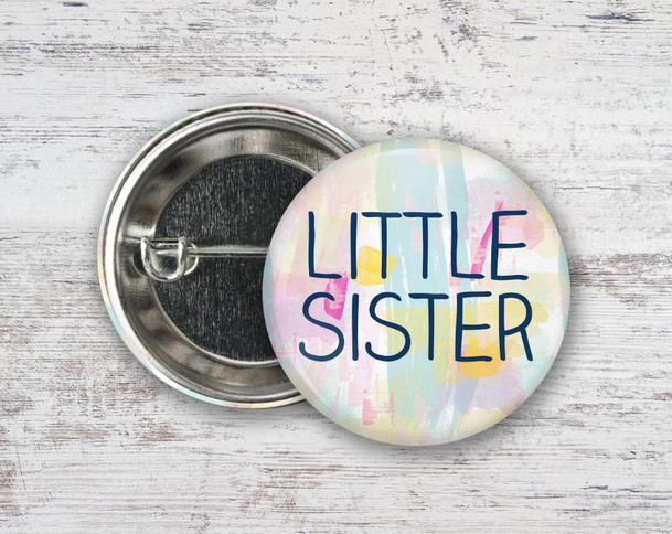  Little Sister Pastel Watercolor  Button Sorority  Button 
