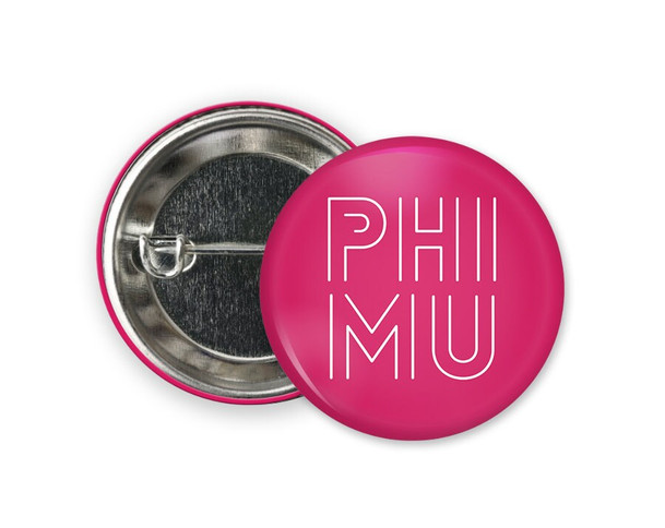 Phi Mu Modera  Greek Pinback Sorority  Button