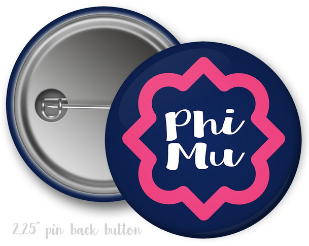Phi Mu Quatrefoil Button