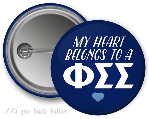  PhiSig Phi Sigma Sigma Heart BelongsSorority  Button 