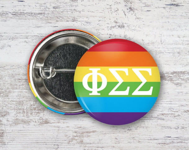 PhiSig Phi Sigma Sigma Pride Letters Button