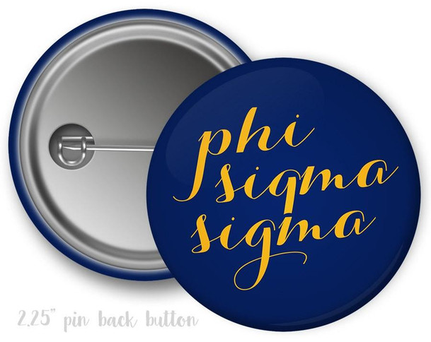  PhiSig Phi Sigma Sigma ScriptSorority  Button 