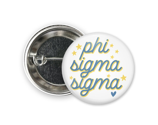 PhiSig Phi Sigma Sigma Star Single Sorority Pinback  Button