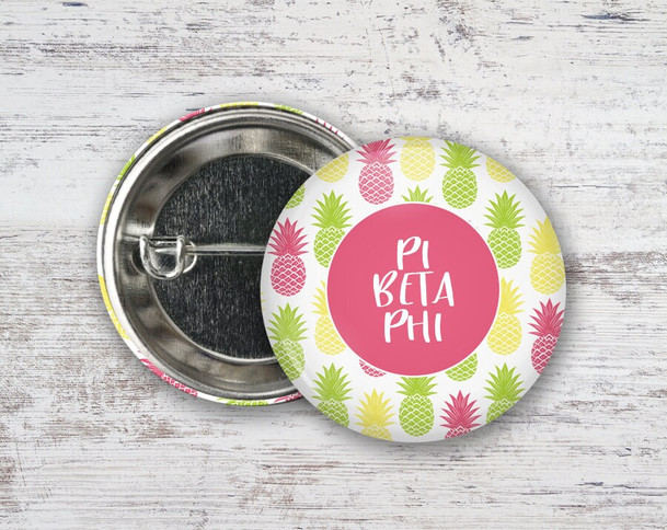 PiPhi Pi Beta Phi Pineapples Button
