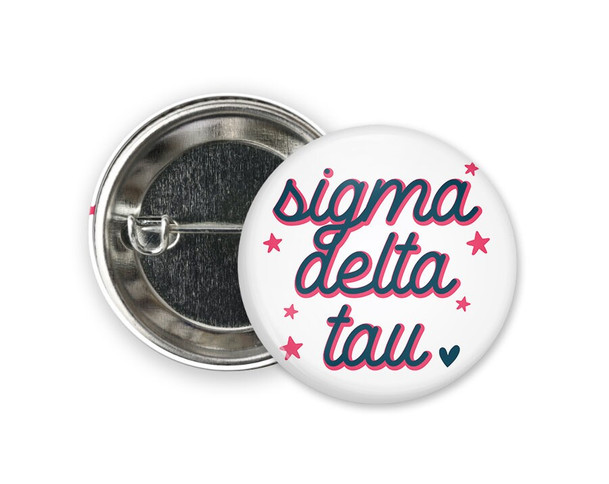 SDT Sigma Delta Tau Star Single Sorority Pinback  Button