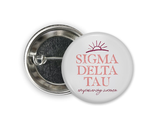 SDT Sigma Delta Tau Sun  Greek Pinback Sorority  Button