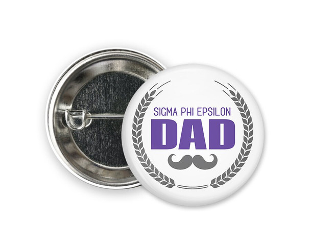 SigEp Sigma Phi Epsilon Dad Stache Single Pinback  Button