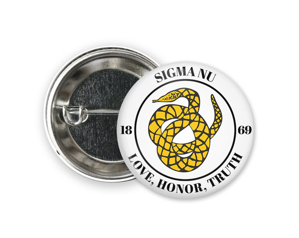 Sigma Nu Seal Single Sorority Pinback  Button