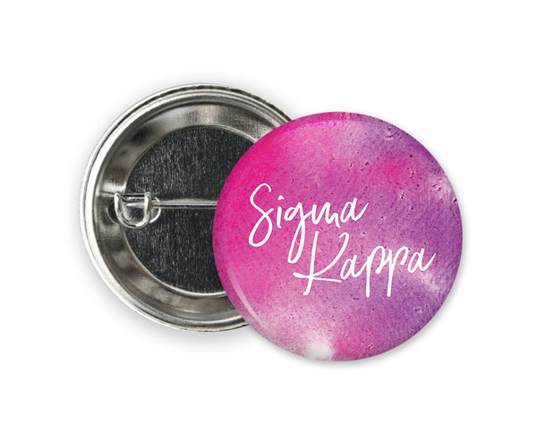 SK Sigma Kappa Watercolor Script Button