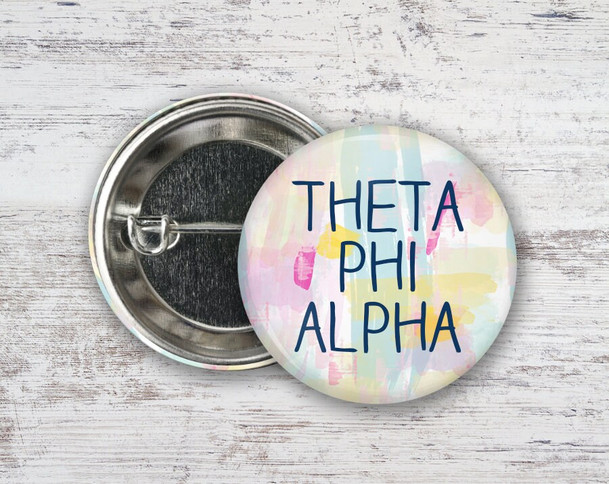 TPA Theta Phi Alpha Pastel Watercolor Button