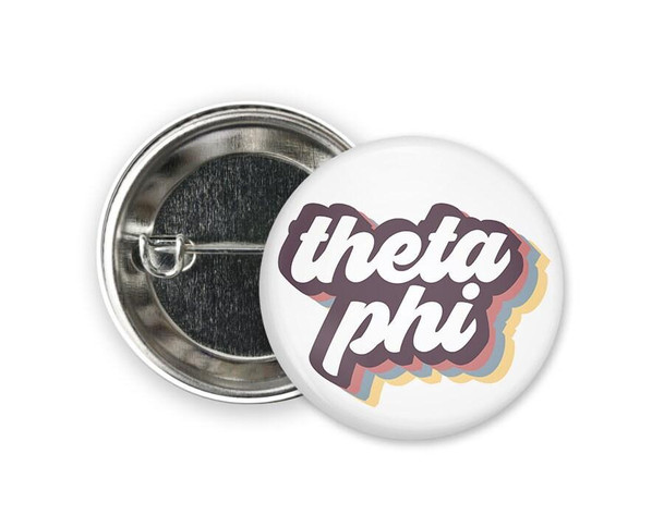  TPA Theta Phi Alpha Retro Script Single Sorority Pinback  Button 