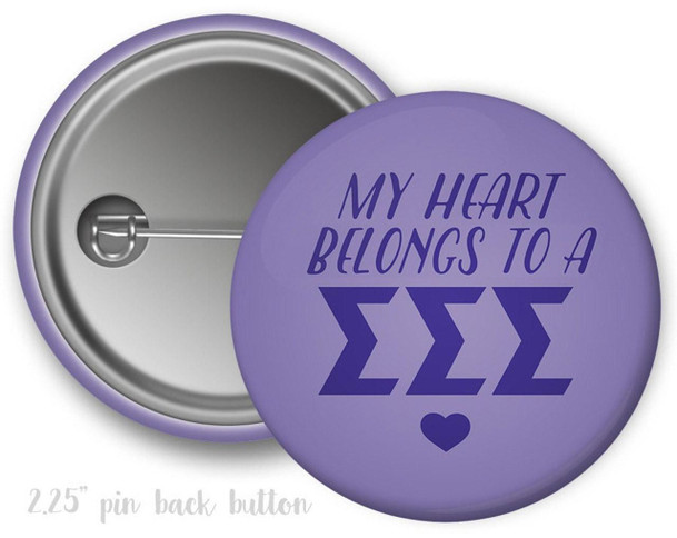  TriSigma Sigma Sigma Sigma Heart Belongs Button 