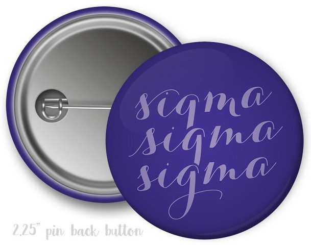  TriSigma Sigma Sigma Sigma Script Button 