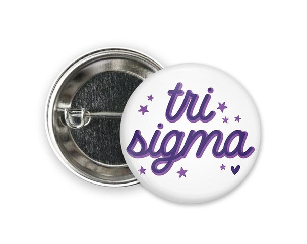  TriSigma Sigma Sigma Sigma Star Single Sorority Pinback  Button 