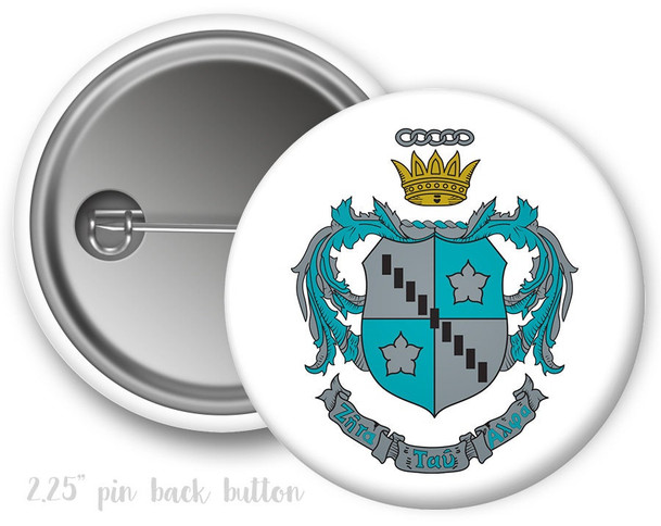 ZTA Zeta Tau Alpha Crest Button