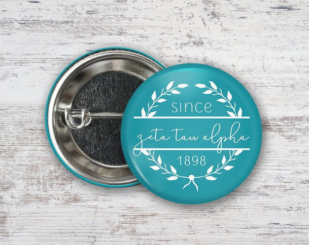 ZTA Zeta Tau Alpha Since 1898 Button