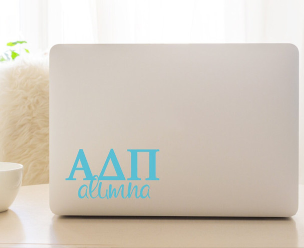 ADPi Alpha Delta Pi Letters Alumna Sorority Decal Laptop Sticker Car Decal