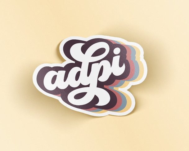 ADPi Alpha Delta Pi Retro Script Sticker