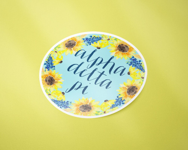 ADPi Alpha Delta Pi Sunflower Sticker