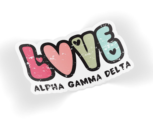 AGD Alpha Gamma Delta Love Hearts Sticker