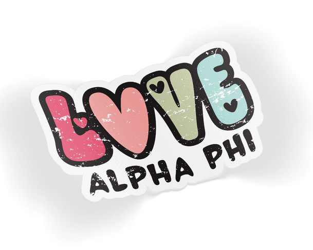 Alpha Phi Love Hearts Sticker