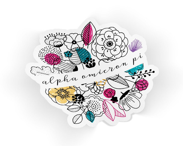 AOII Alpha Omicron Pi Flower Sticker