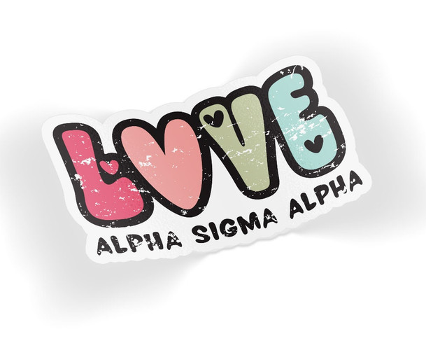 ASA Alpha Sigma Alpha Love Hearts Sticker