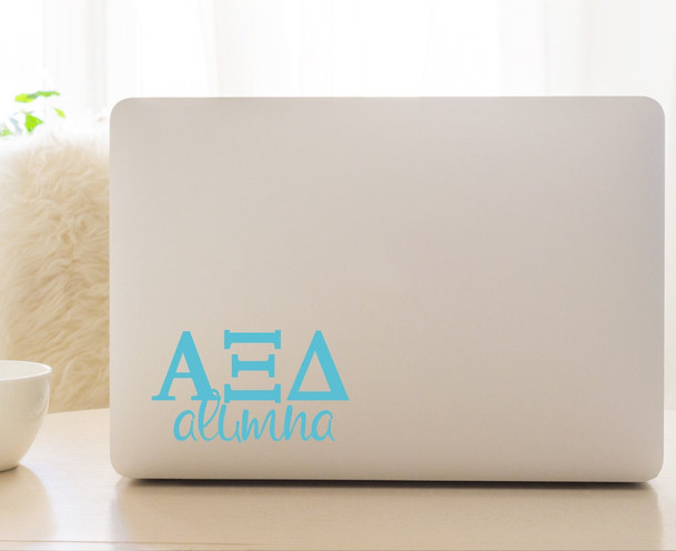 AXiD Alpha Xi Delta Letters Alumna Sorority Decal Laptop Sticker Car Decal