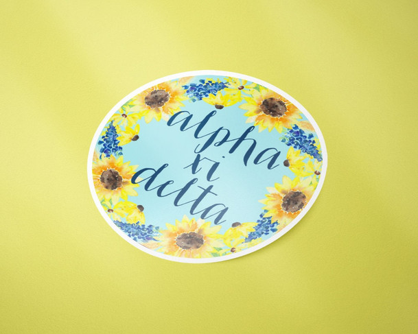 AXiD Alpha Xi Delta Sunflower Sticker