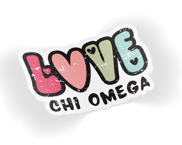 ChiO Chi Omega Love Hearts Sticker