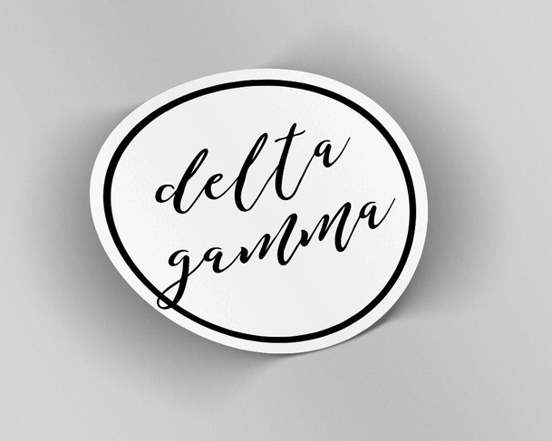 DG Delta Gamma Circle Script Sticker