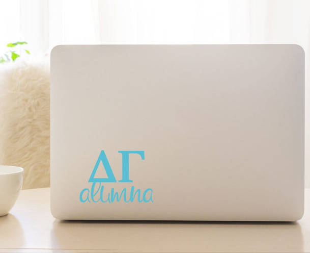 DG Delta Gamma Letters Alumna Sorority Decal Laptop Sticker Car Decal