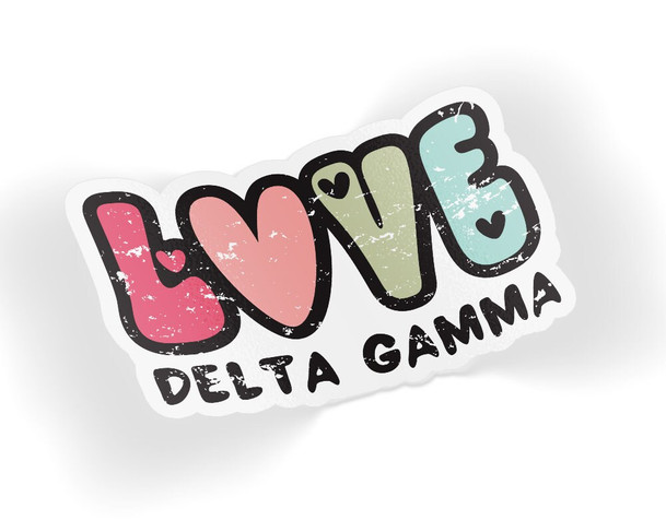 DG Delta Gamma Love Hearts Sticker