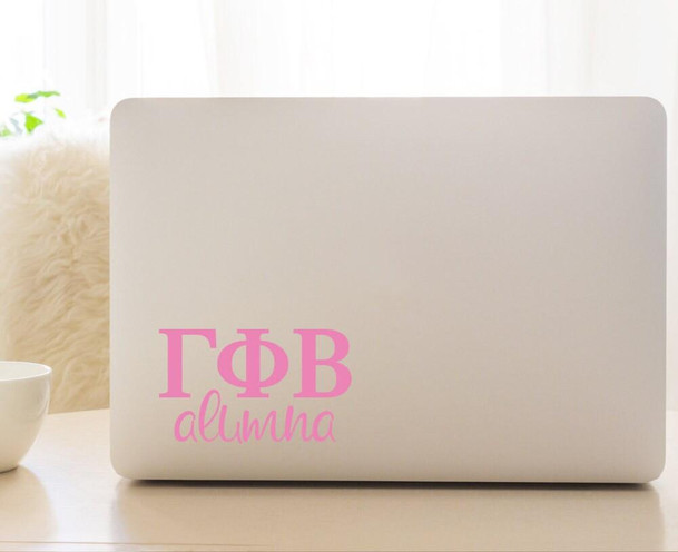 GPB Gamma Phi Beta Letters Alumna Sorority Decal Laptop Sticker Car Decal